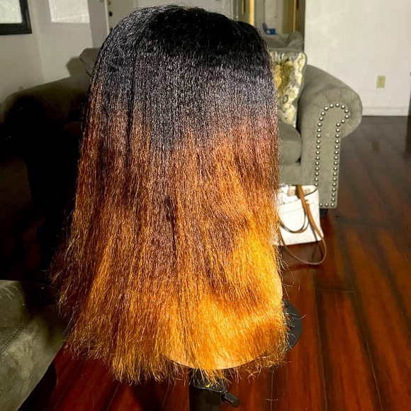 ⭐️⭐️SOLD⭐️⭐️100% KINKY STRAIGHT OMBRE HUMAN HAIR WIG!!⭐️⭐️ - Picture 3 of 6